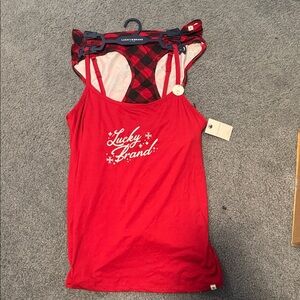 Lucky Brand Vibrant Red Sleeveless Top